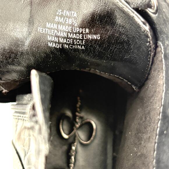 Jessica Simpson Enita Combat Boots 8 Black NWOT Ankle Booties Lace Grunge Croc - Picture 8 of 8